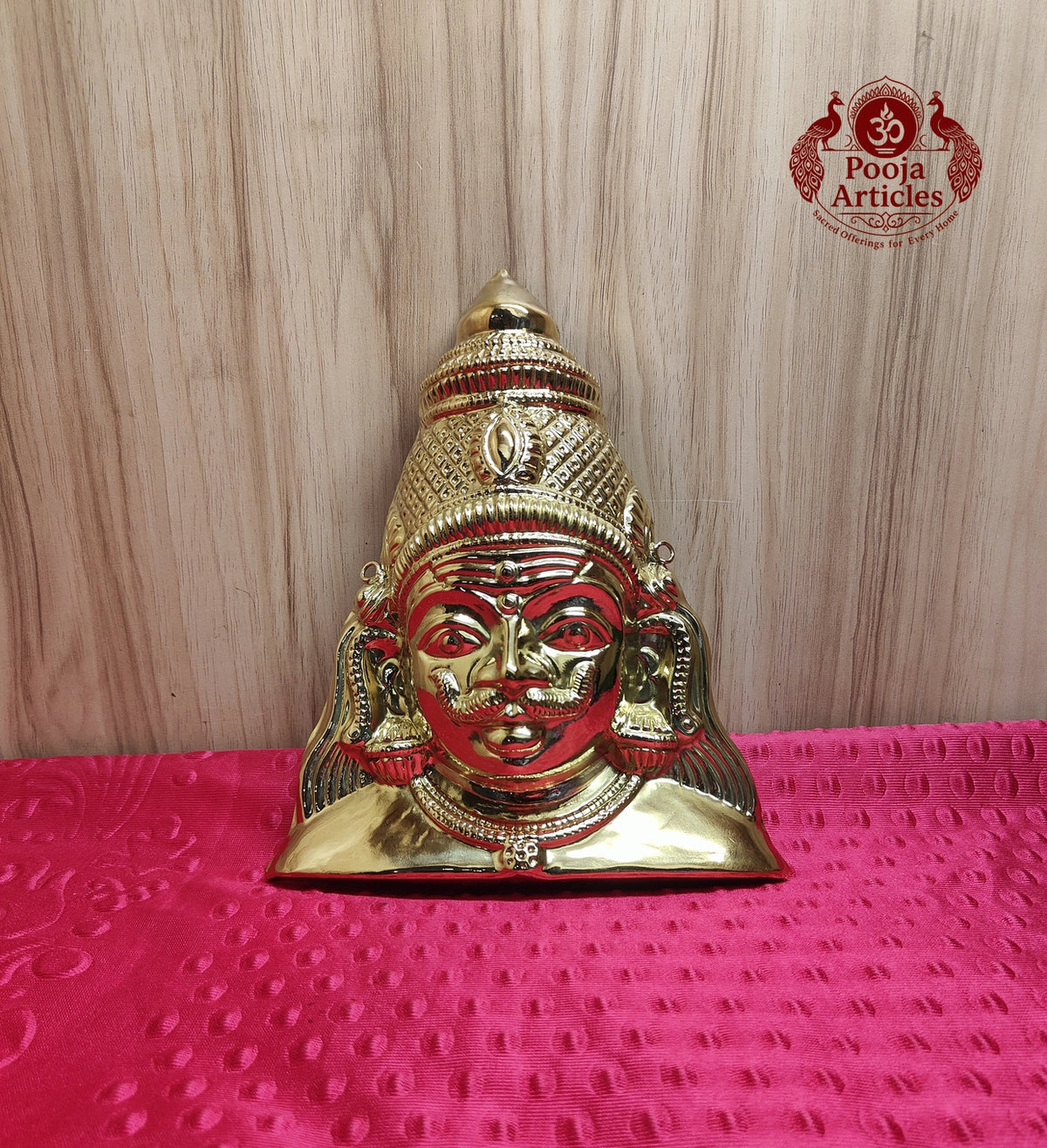 Brass Karuppasamy Mugam 9 Inch