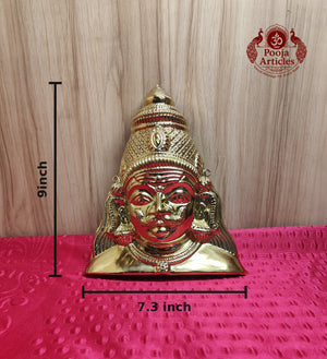 Brass Karuppasamy Mugam 9 Inch