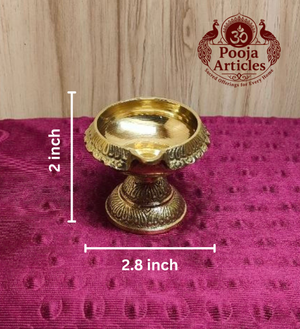 Brass Kuber diya With Stand 2.5 inch
