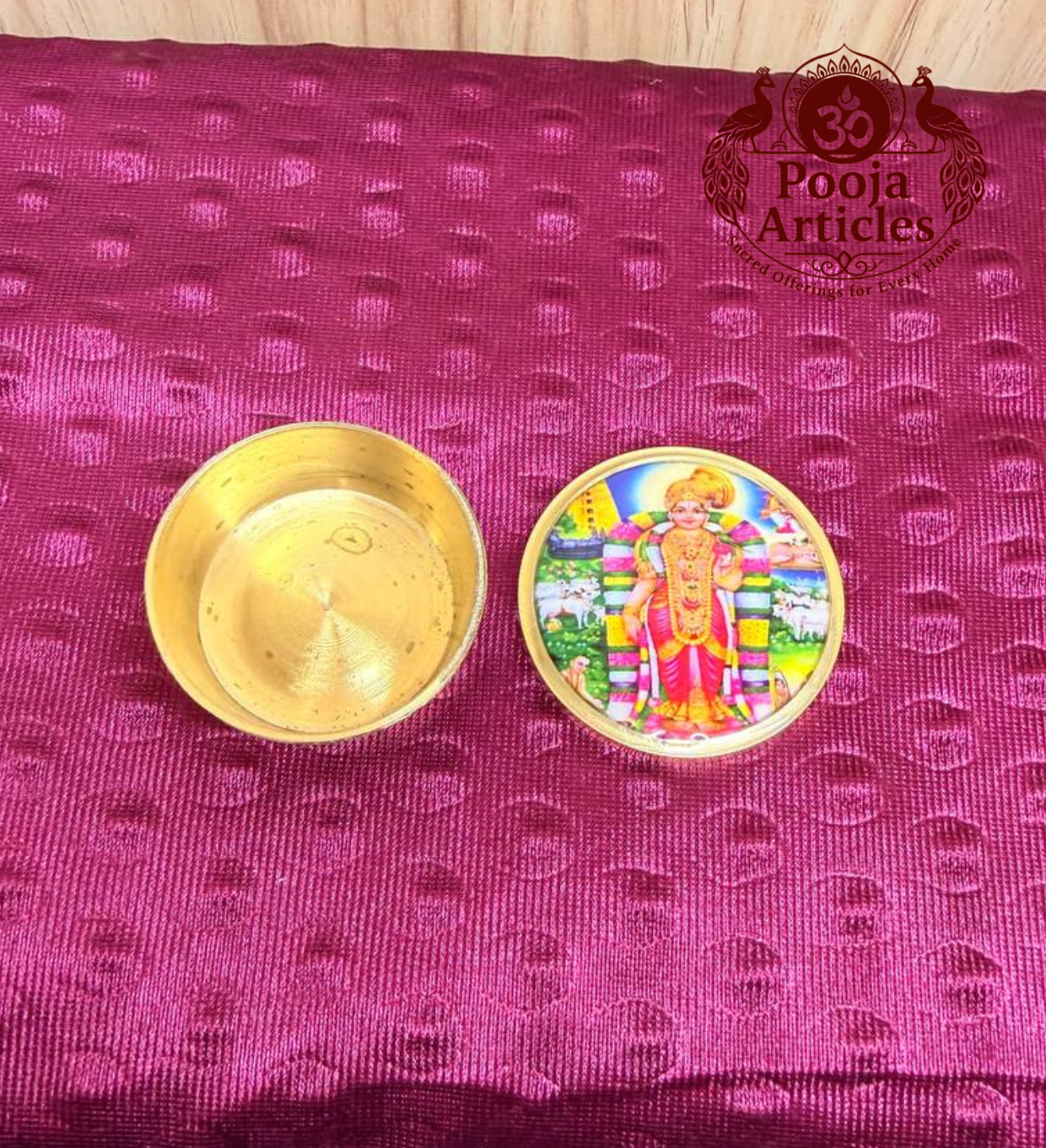 Brass Kumkum Pot Andal 2 Inch