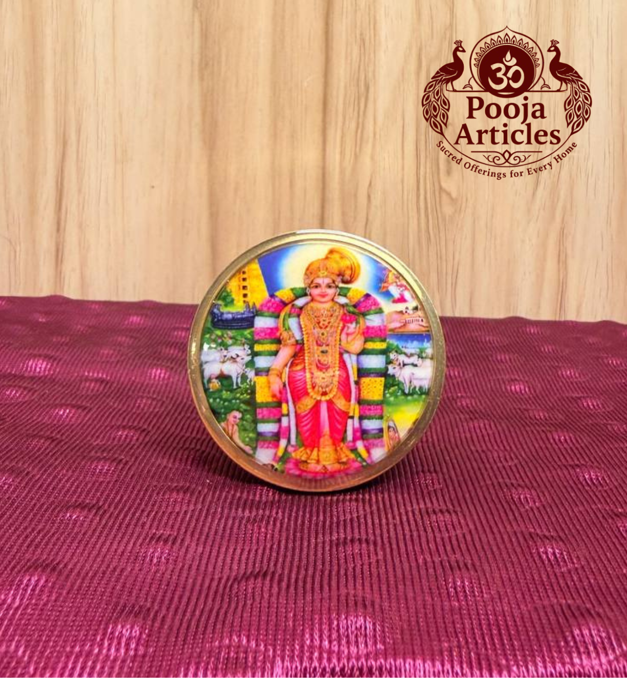 Brass Kumkum Pot Andal 2 Inch
