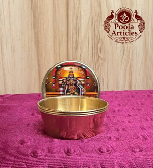 Brass Kumkum Pot Madurai Meenakshi Amman 2 Inch