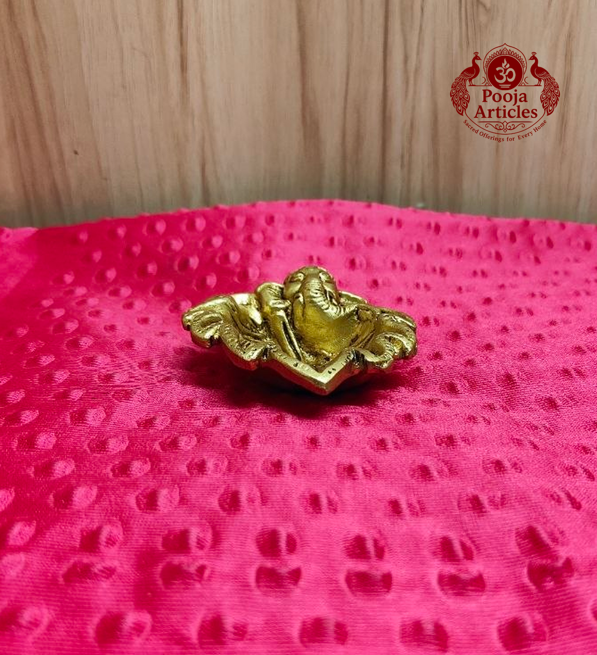 Brass Leaf Ganesha 1.2 Inch 