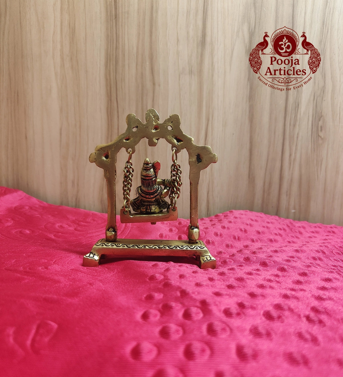 Brass Lord Krishna on Swing (Jhula) Idol Statue 4.2 inch