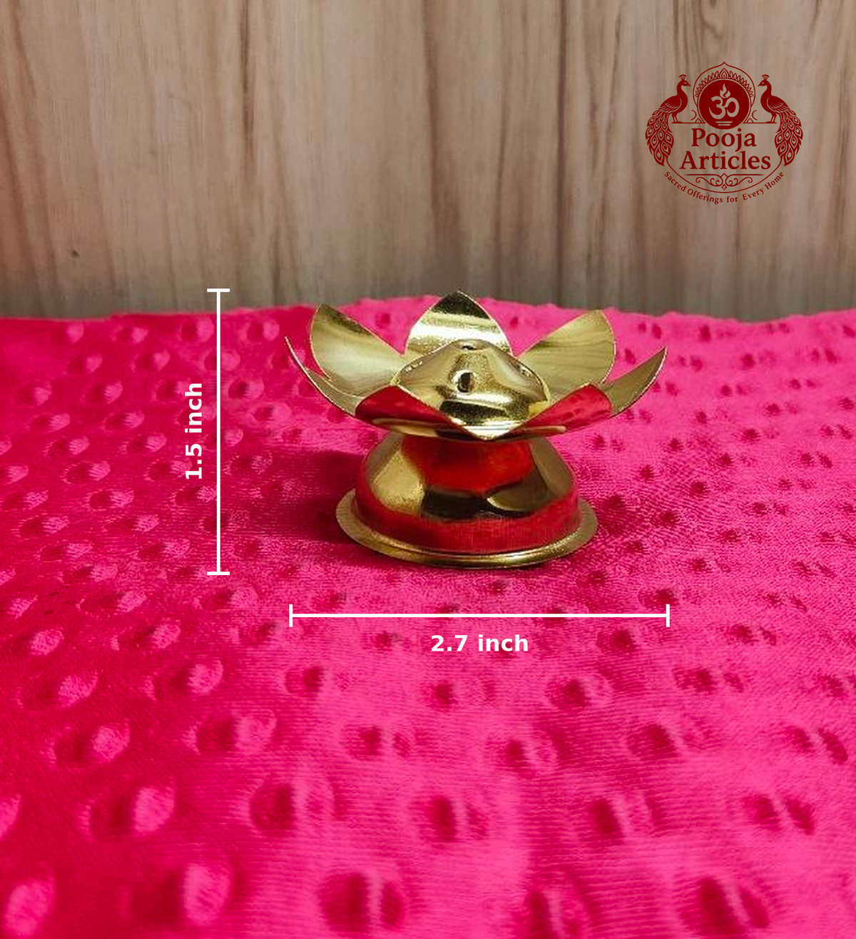 Brass Lotus Agarbatti Stand 1.5 Inch
