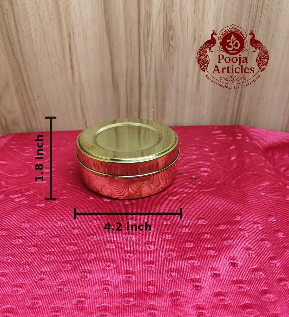 Brass Masala Box with 4 Inner Cups 4.2 Inch