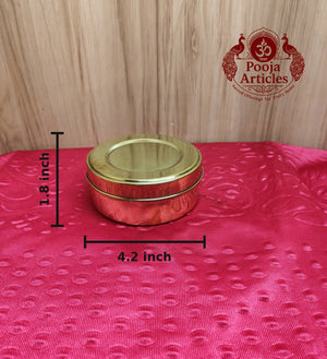 Brass Masala Box with 4 Inner Cups 4.2 Inch