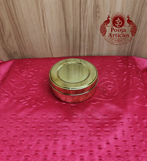 Brass Masala Box with 4 Inner Cups 4.2 Inch