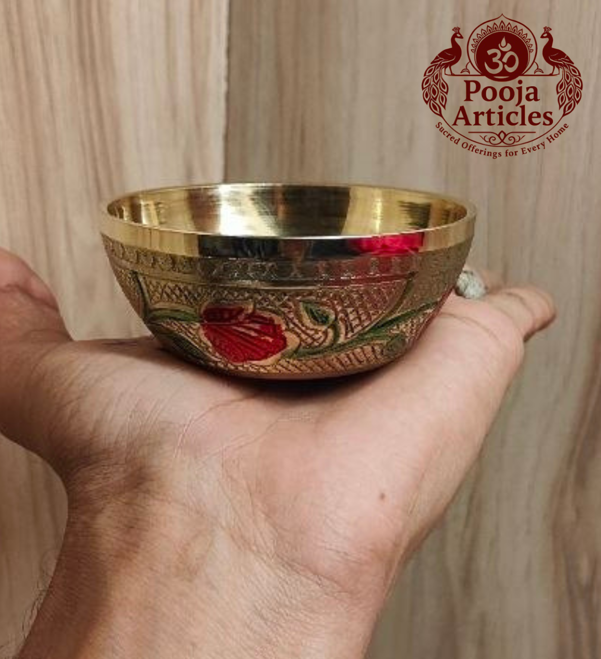 Brass Meenakari Pooja Bowl 3 Inch