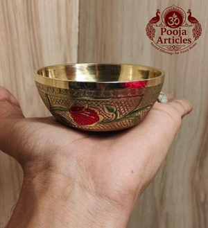 Brass Meenakari Pooja Bowl 3 Inch