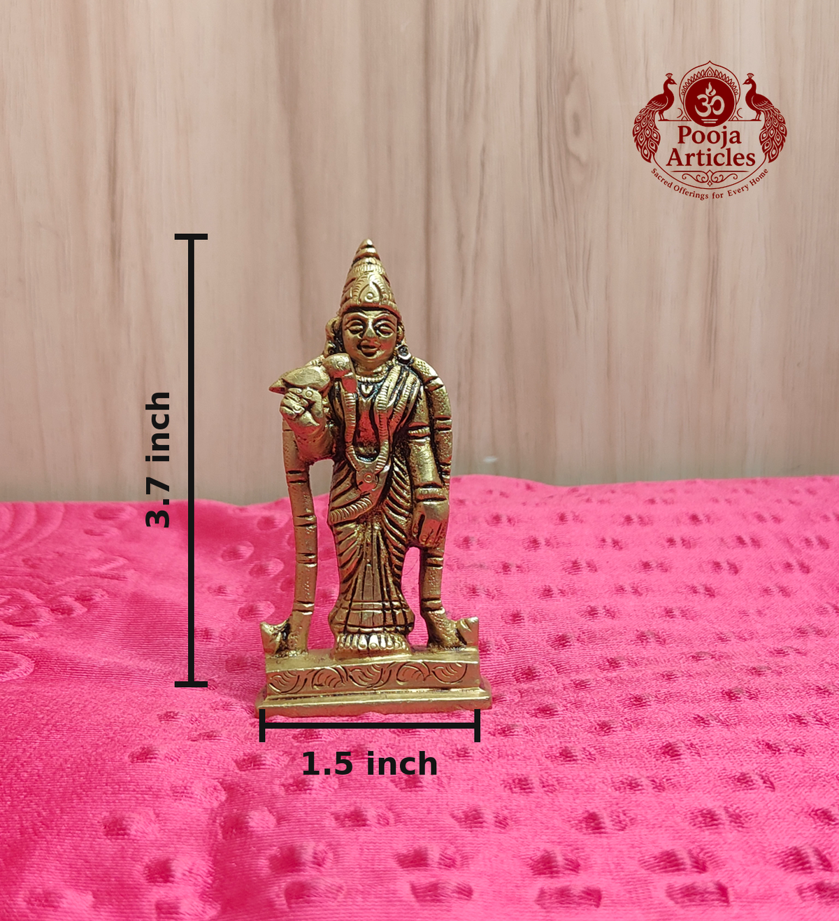 Brass Meenakshi Amman Statue 3.7 Inch