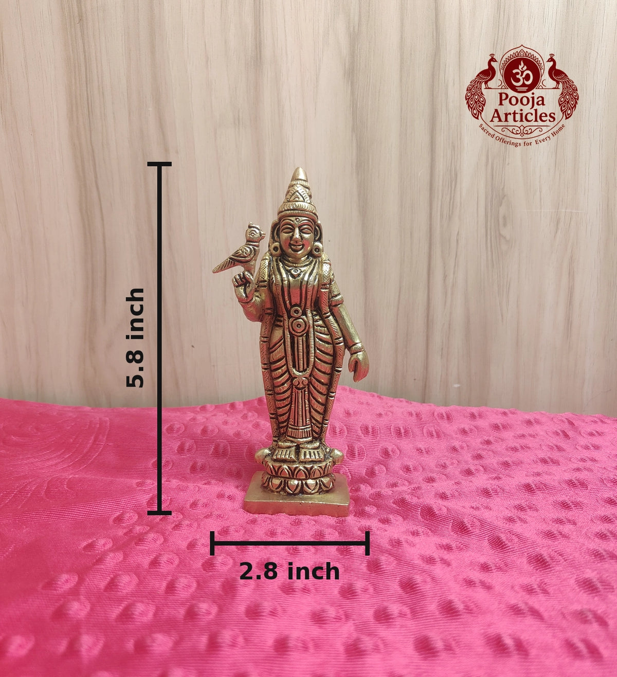 Brass Meenakshi Statue 5.8 Inch