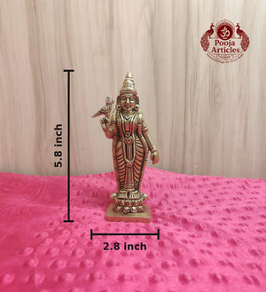 Brass Meenakshi Statue 5.8 Inch
