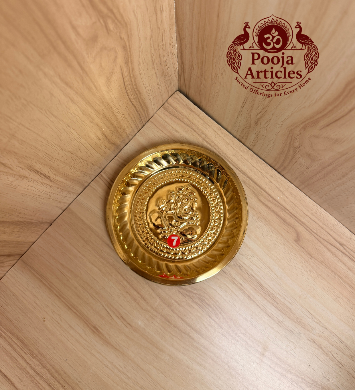 Brass Mini Pooja Plate 6.2 Inch