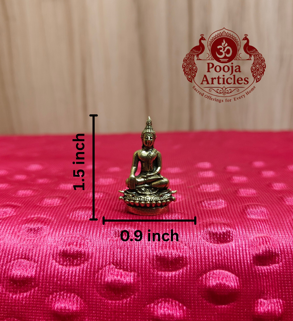 Brass Miniature Buddha Statue 1.5 Inch
