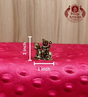 Brass Miniature Lord Krishna with Kamadhenu Cow 1 Inch - Dimensions 1x1 inch