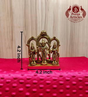 Brass Murugan Valli Deivanai Statue 4.2 Inch