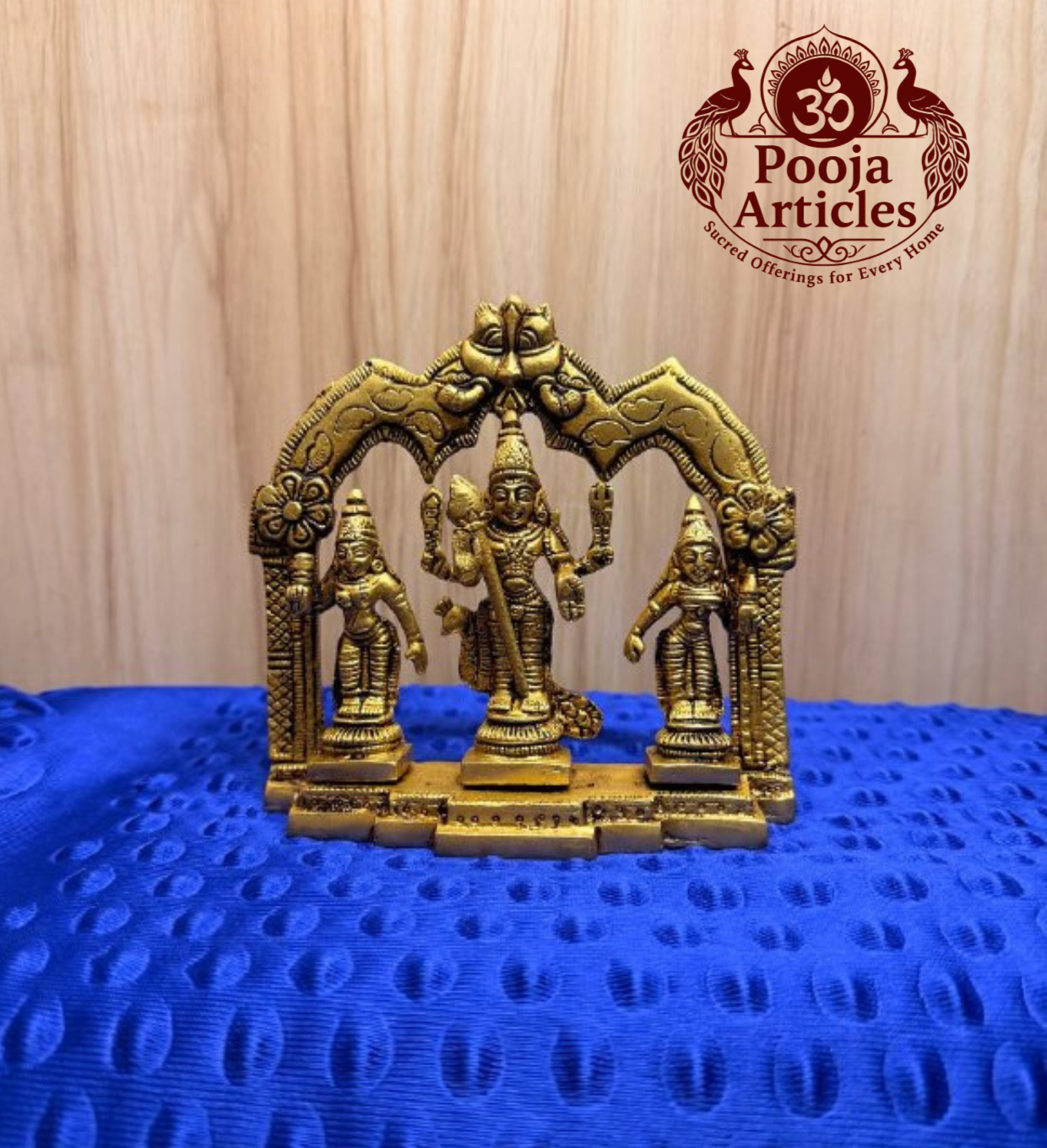Brass Murugan Valli Deivanai Statue 5 Inch