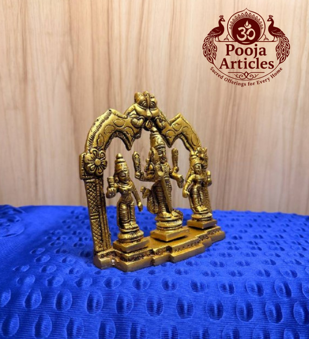 Brass Murugan Valli Deivanai Statue 5 Inch