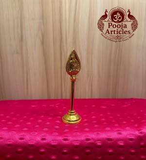 Brass Murugan Vel Stand 4.8 Inch