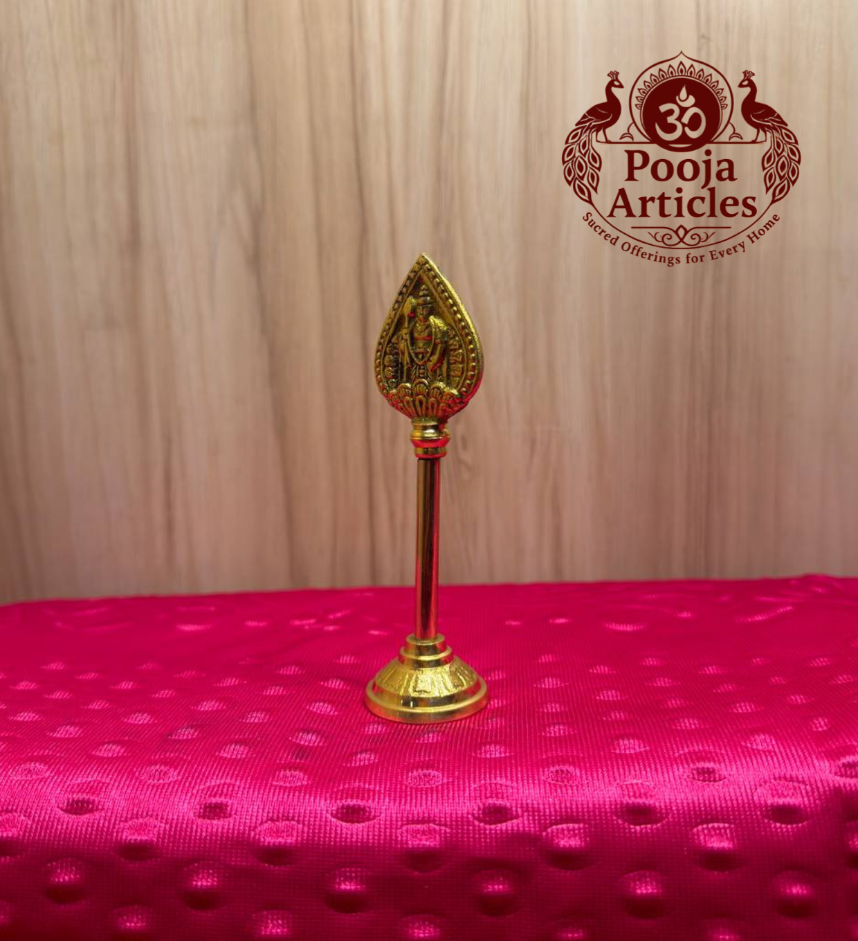 Brass Murugan Vel Stand 4.8 Inch