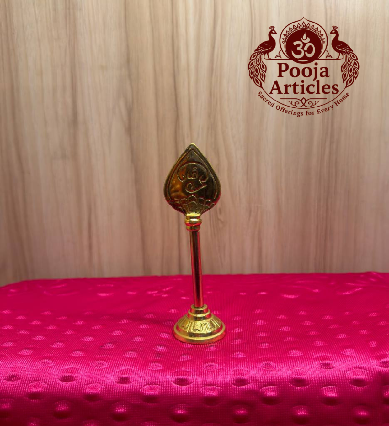 Brass Murugan Vel Stand 4.8 Inch