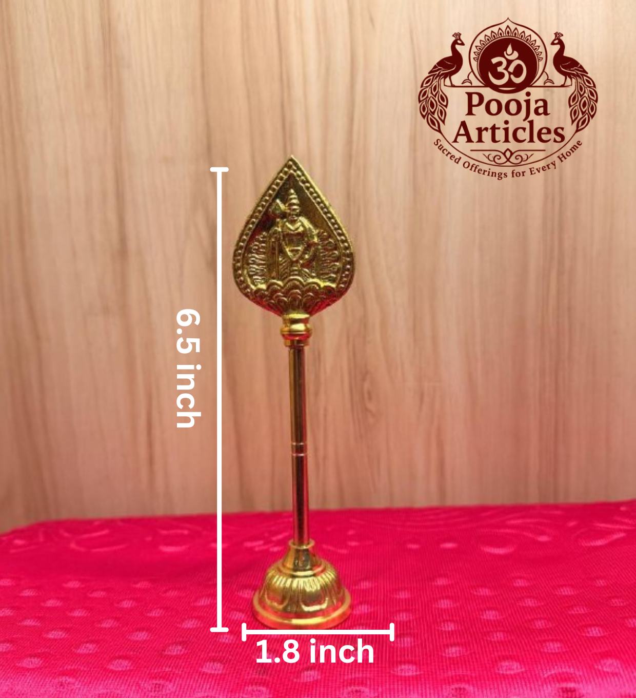 Brass Murugan Vel Stand 6.5 Inch