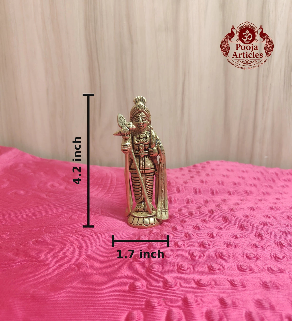 Brass Palani Raja Alangaram Murugan Statue 4.2 Inch 