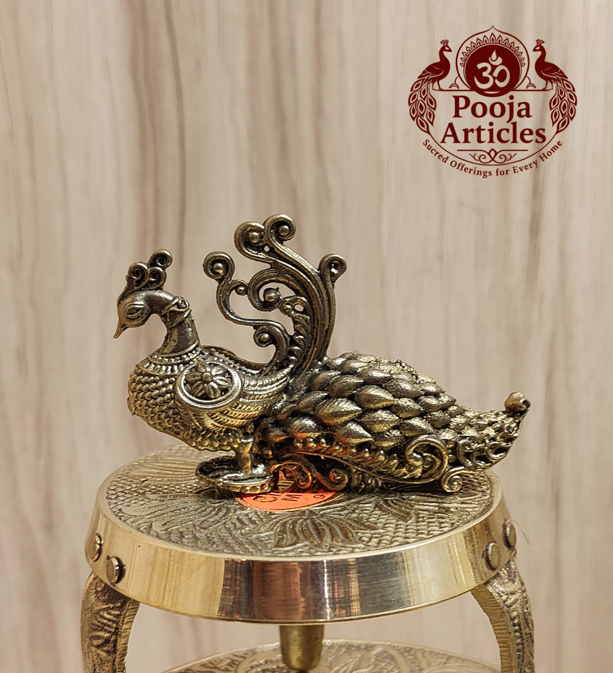 Brass Peacock Figurine 3 Inch