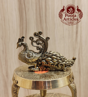 Brass Peacock Figurine 3 Inch