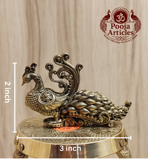 Brass Peacock Figurine 3 Inch