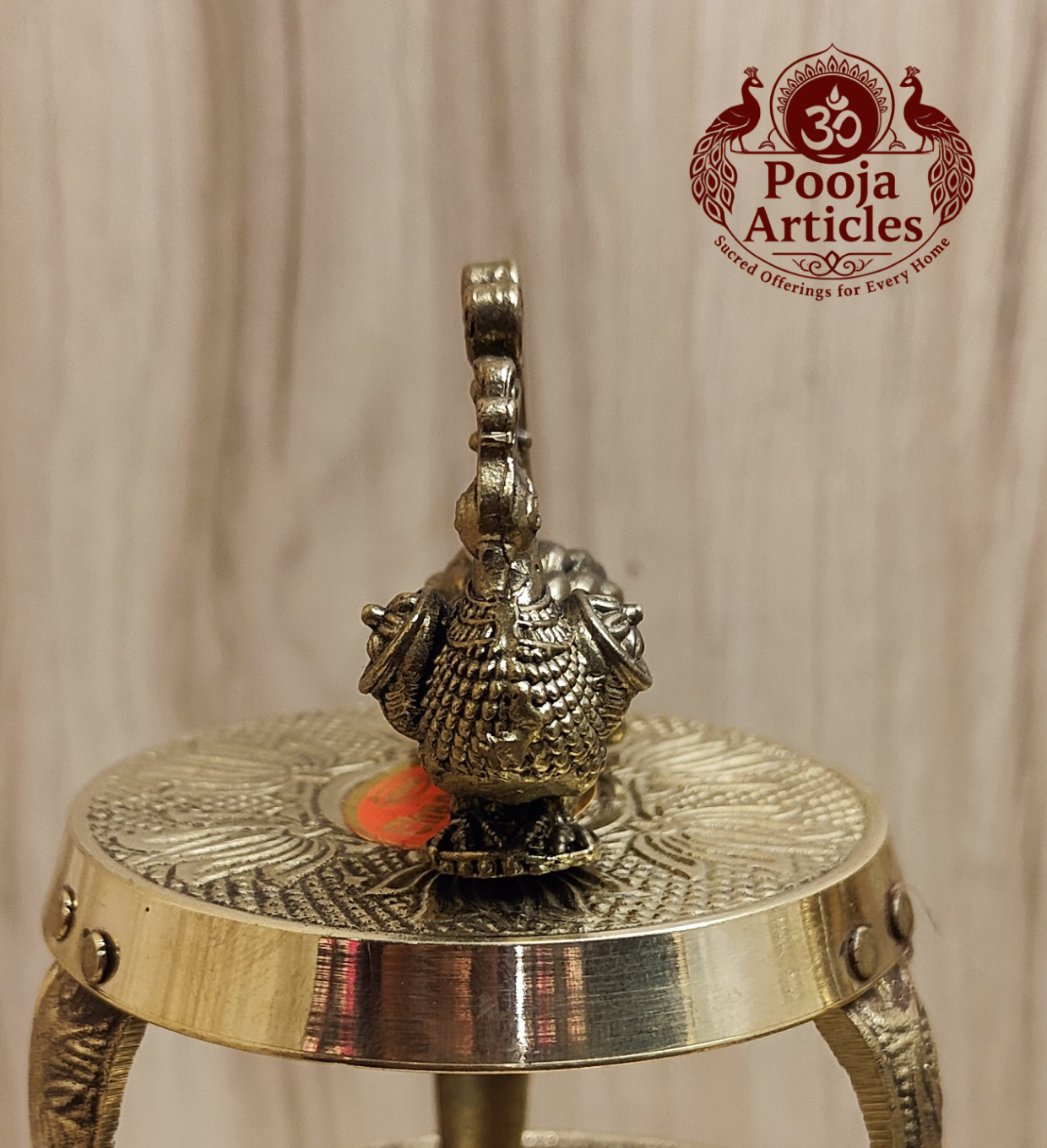 Brass Peacock Figurine 3 Inch