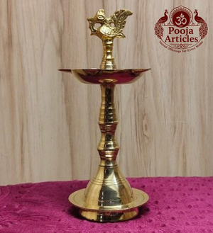 Brass Peacock Kuthu Vilakku 6.8 Inch