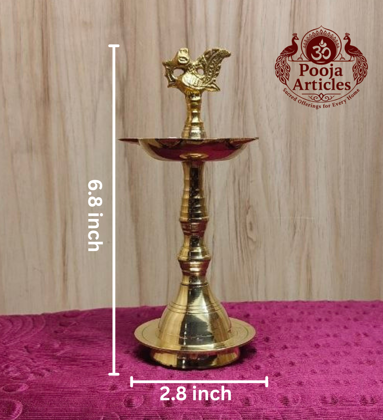 Brass Peacock Kuthu Vilakku 6.8 Inch