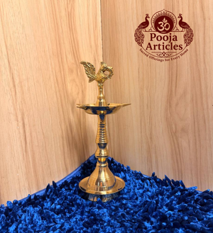 Brass Peacock Puja Diya 8 Inch