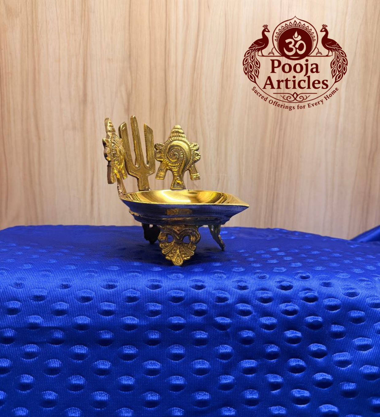 Brass Shanku Chakra Namah Diya 5 Inch