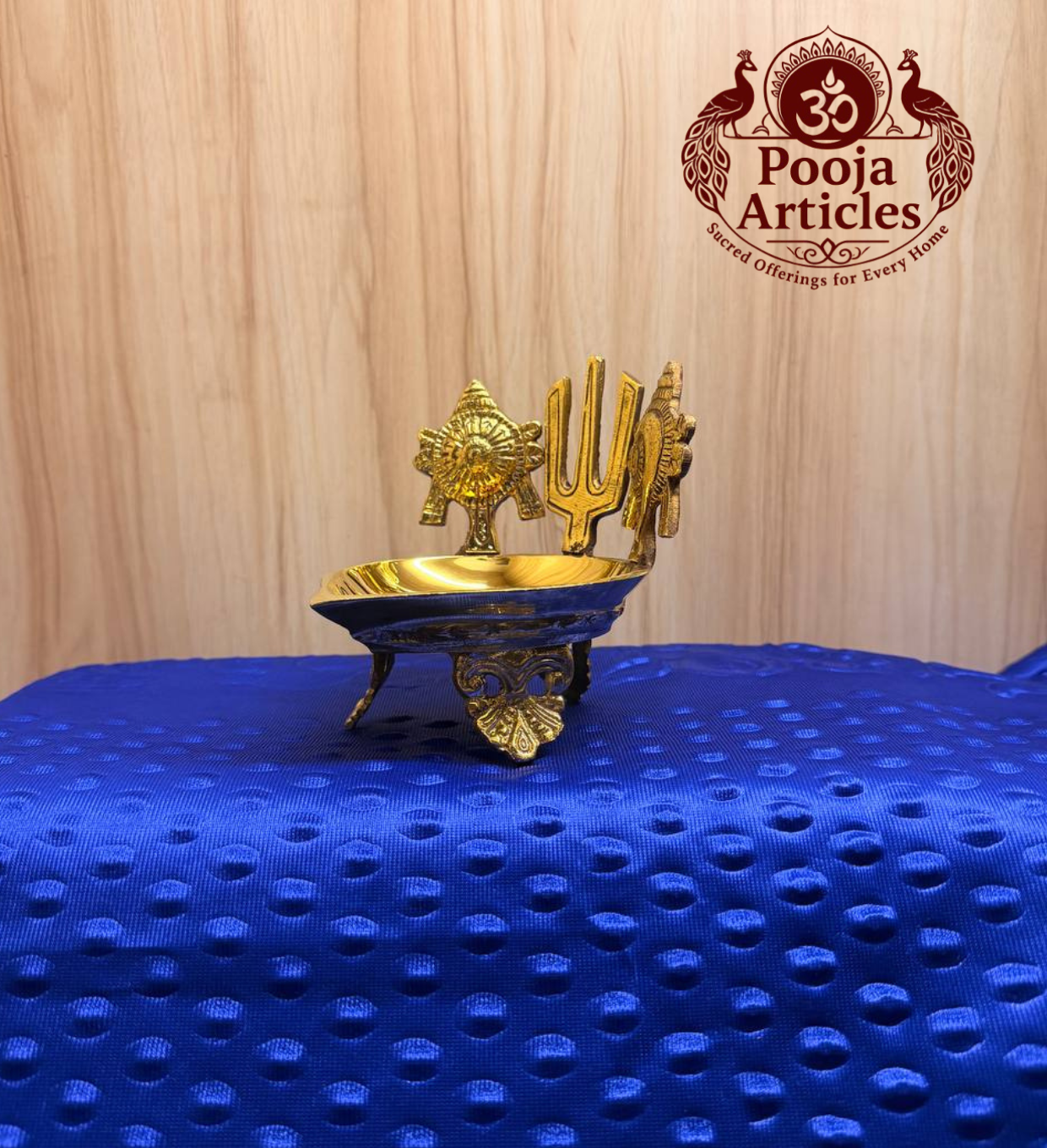 Brass Shanku Chakra Namah Diya 5 Inch