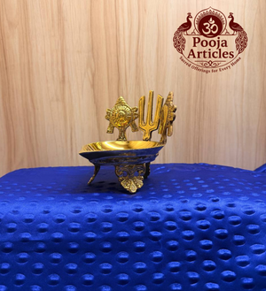 Brass Shanku Chakra Namah Diya 5 Inch