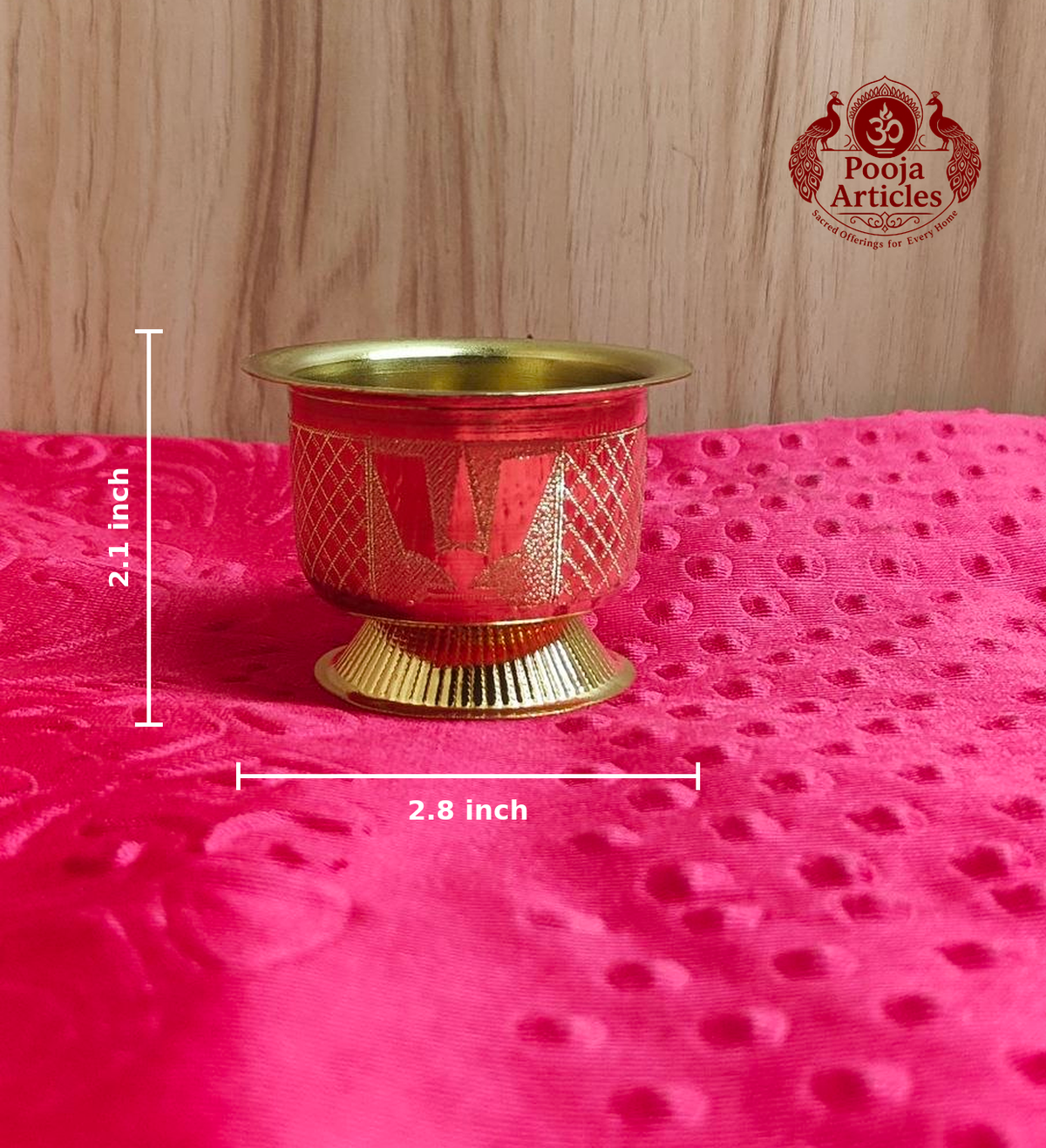 Brass Shanku Chakra Namam Prasadha Bowl 2.1 Inch