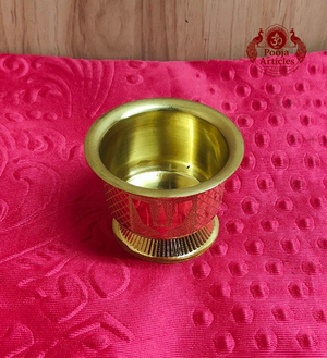 Brass Shanku Chakra Namam Prasadha Bowl 2.1 Inch 
