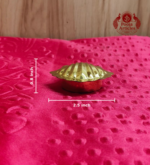 Brass Shell Shape KumKum Box 0.8 Inch
