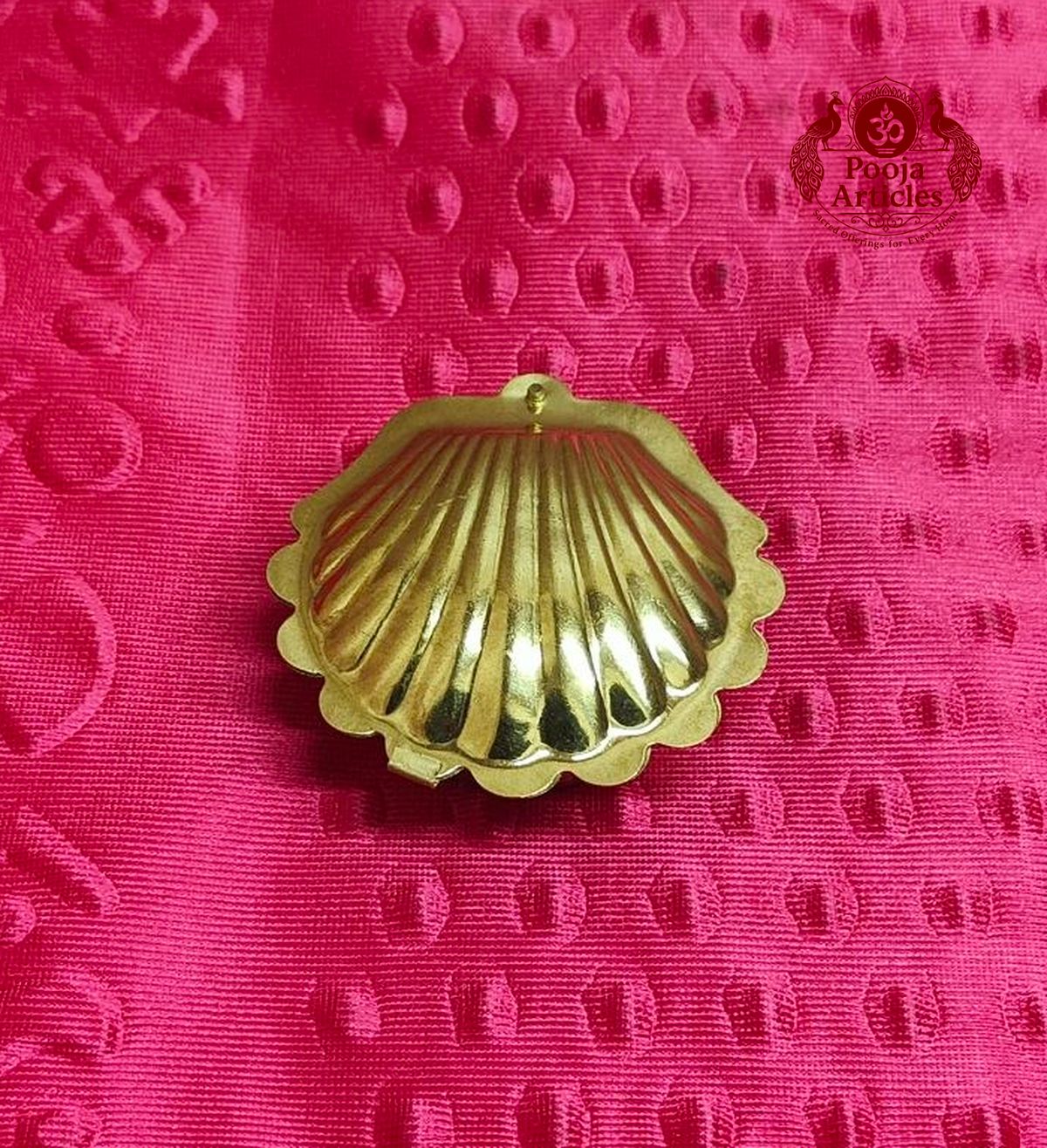 Brass Shell Shape KumKum Box 1 Inch 