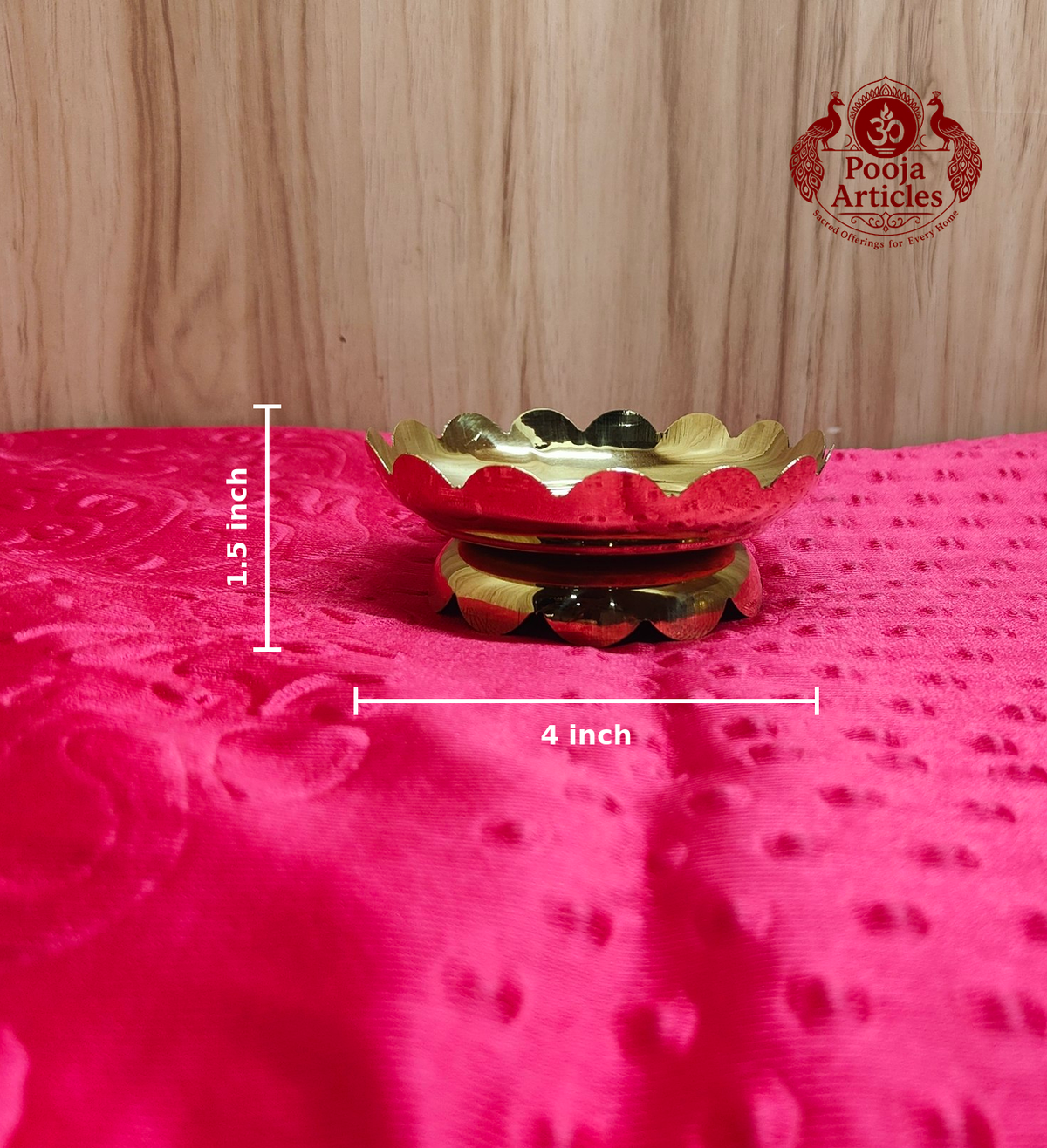 Brass Shree Yantra Lotus Stand 4 Inch