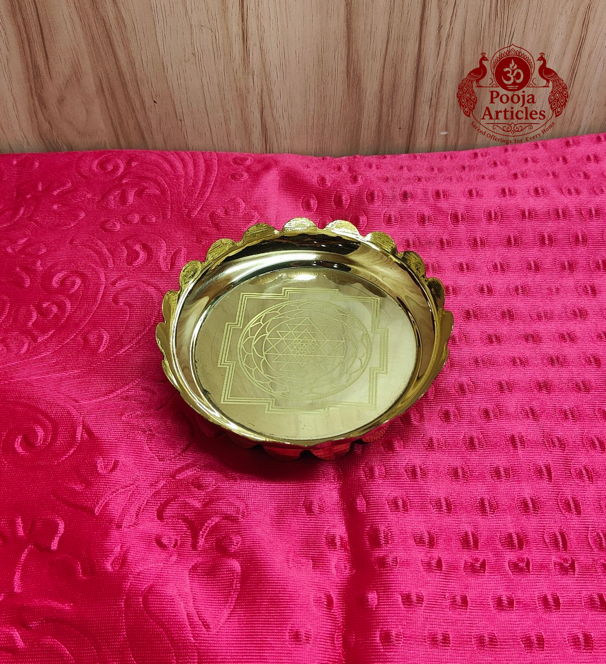 Brass Shree Yantra Lotus Stand 5_1 Inch