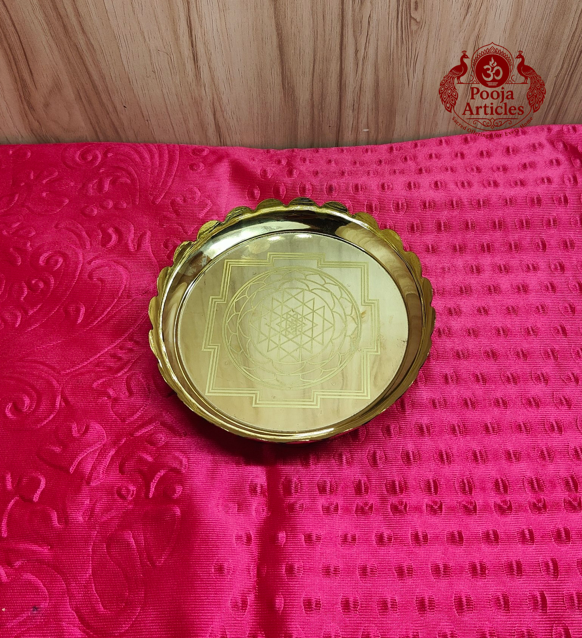 Brass Shree Yantra Lotus Stand 6.1 Inch 
