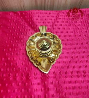 Brass Single Leaf Kumkum Box 2 Inch 