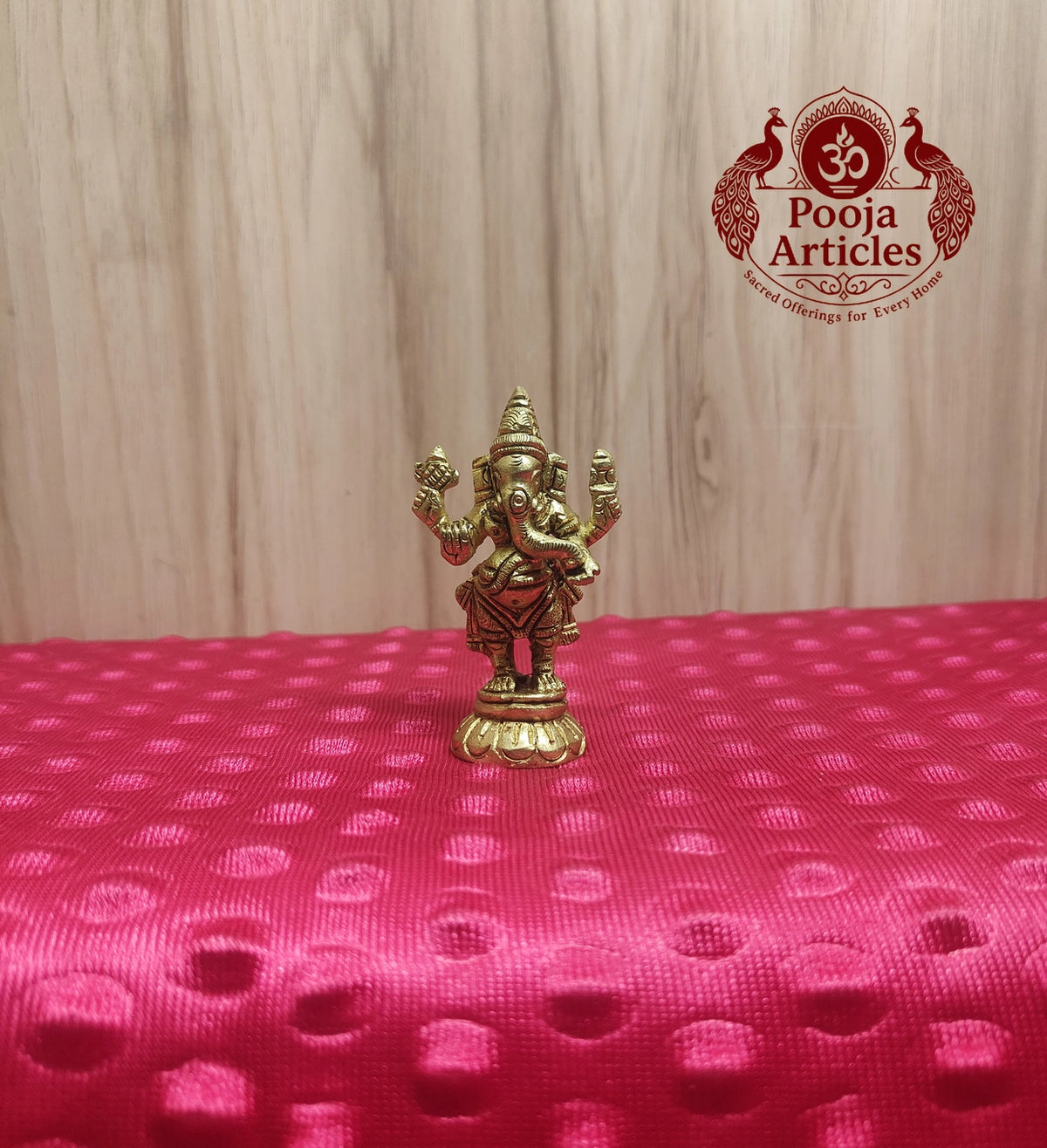 Brass Standing Ganesha Idol 2.6 Inch 