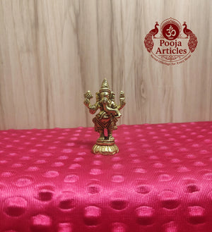 Brass Standing Ganesha Idol 2.6 Inch 