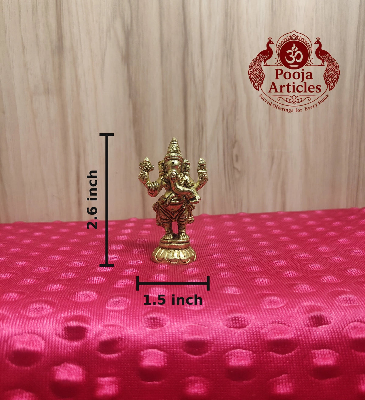 Brass Standing Ganesha Idol 2.6 Inch 