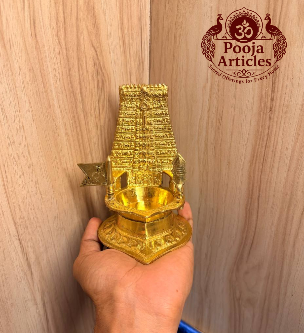 Brass Thiruchendur Gopuram Vilakku 5.2 Inch